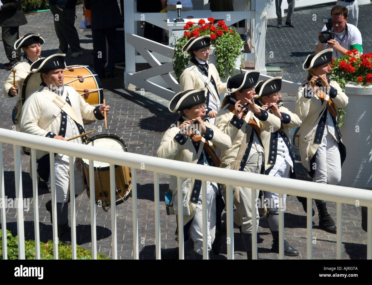 Revolutionary War Re-enactors Marching Stock Photo