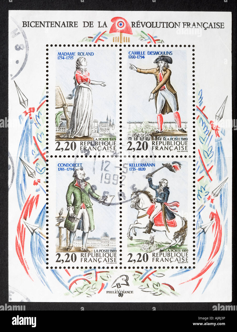French postage stamps Stock Photo