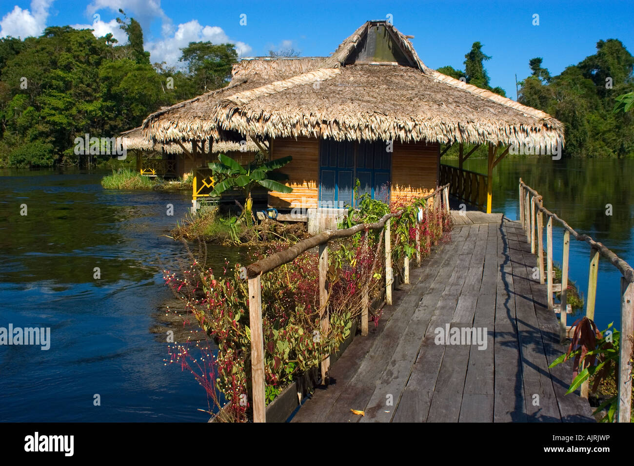 Uakari Floating Lodge Mamiraua sustainable development reserve Amazonas Brazil Stock Photo