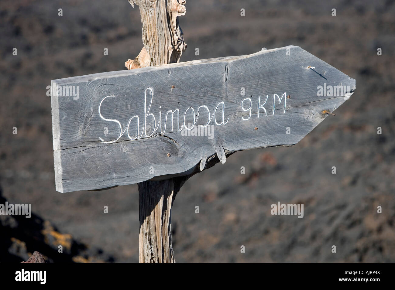 Spain, Canary Islands, El Hierro, Directory to the small village Sabinosa Stock Photo