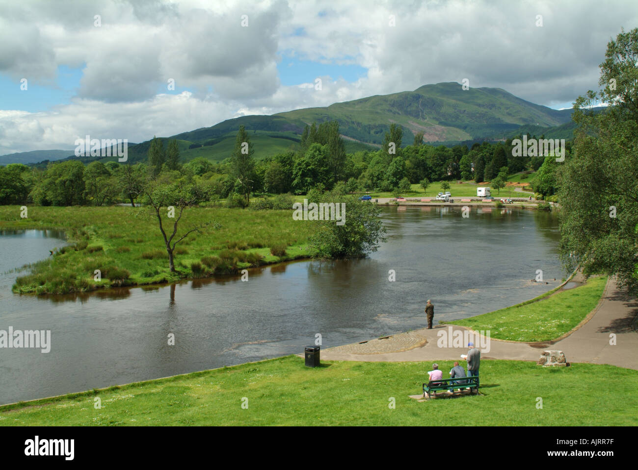 The river Teith at Callander, Stirling, Scotland, UK Stock Photo