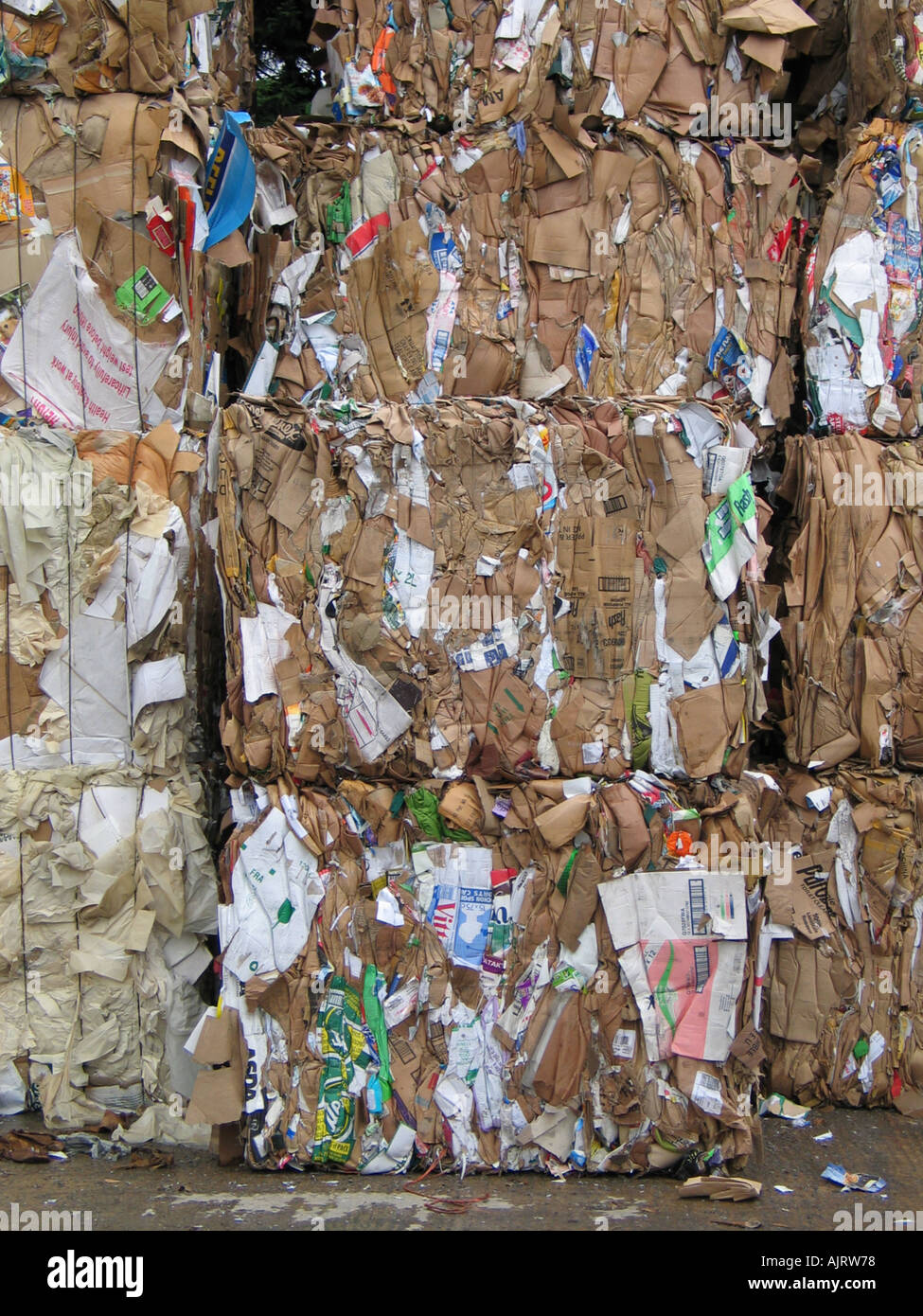 Bales cardboard awaiting recycling potters hires stock photography and