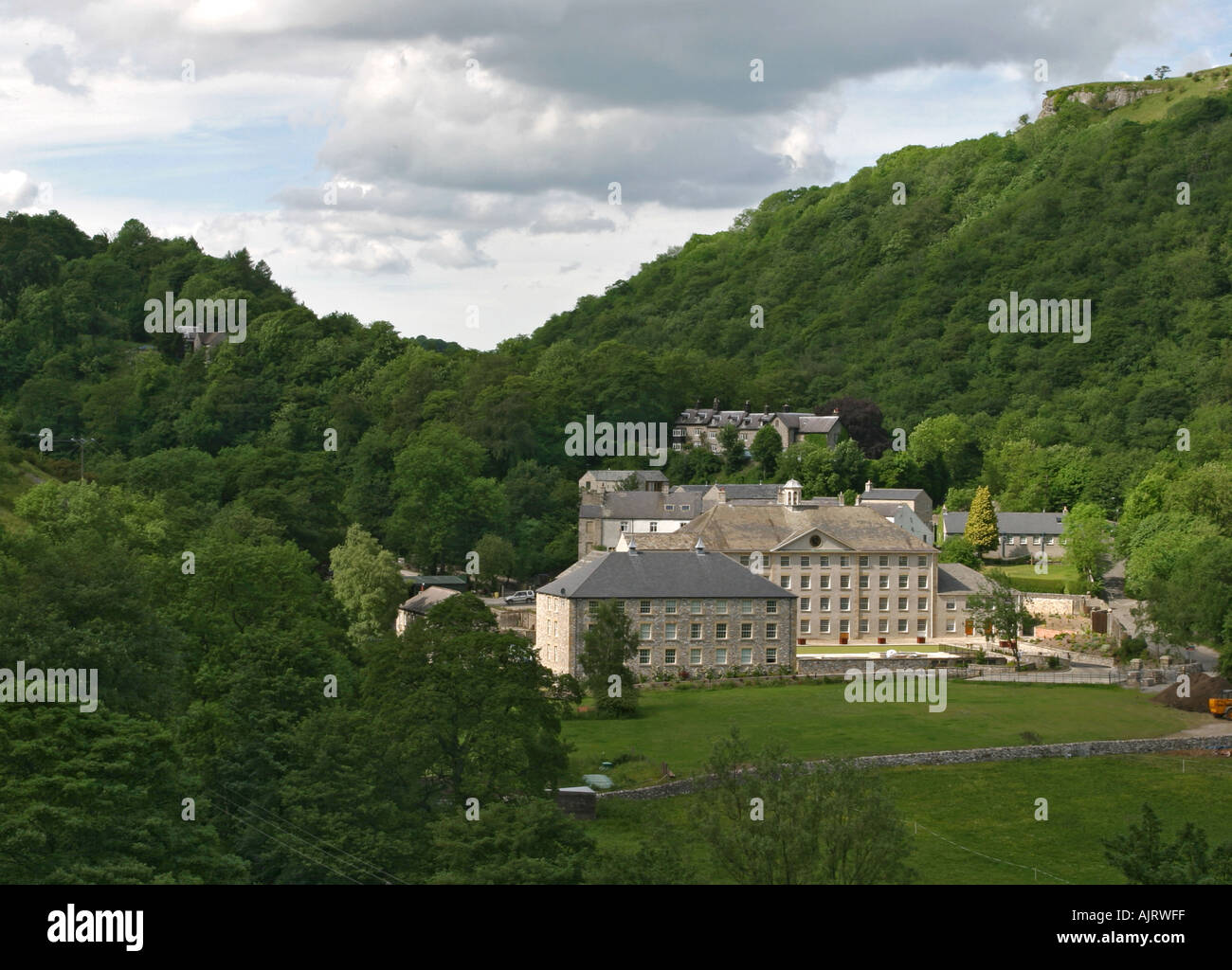 Cressbrook Mill White Peak Derbyshire Stock Photo