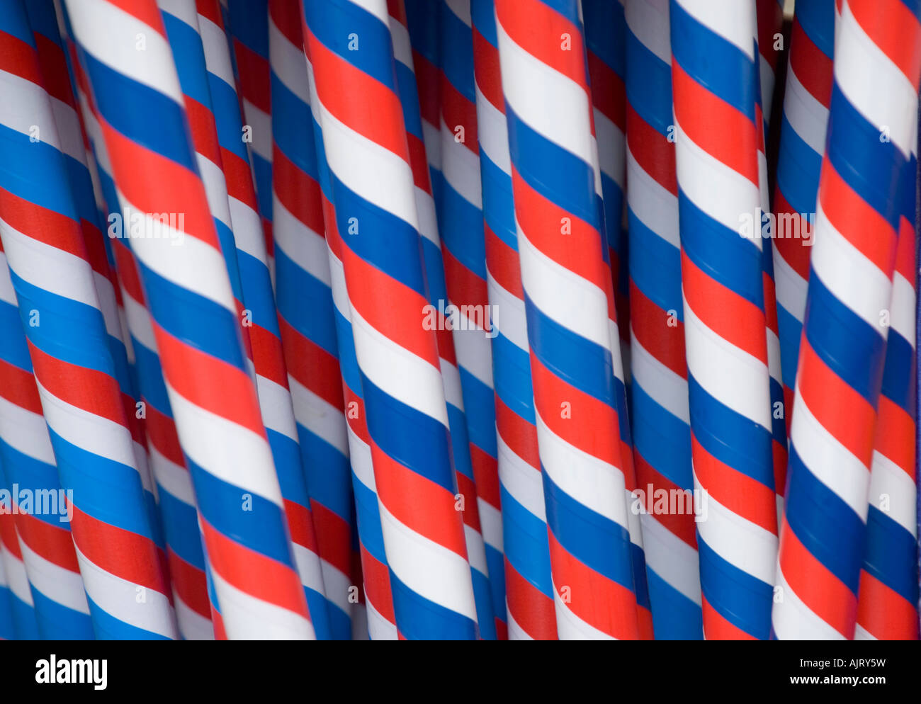 Red, White and Blue band-sticks Stock Photo