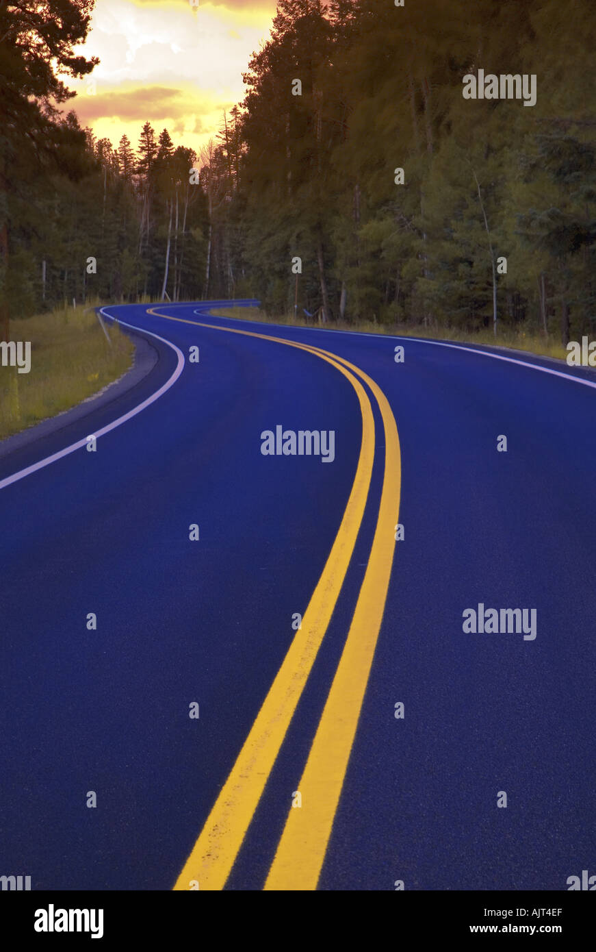 curved road Stock Photo