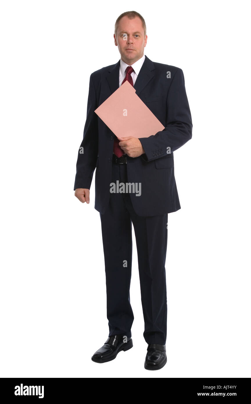 Confident businessman holding a document wallet Stock Photo