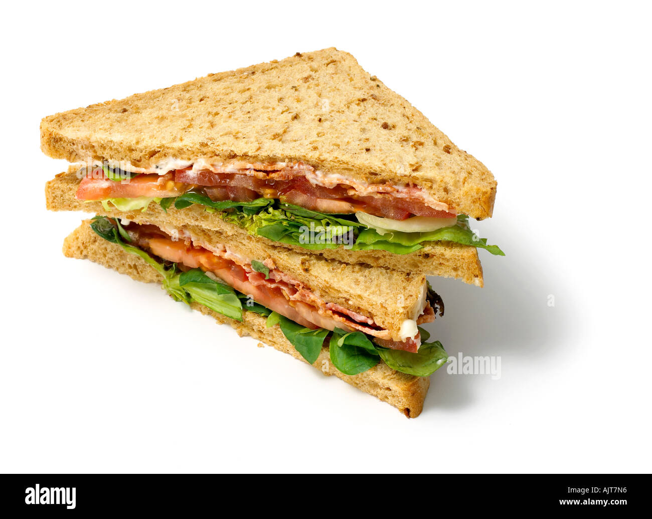 BLT Sandwich cut out on a white background Stock Photo