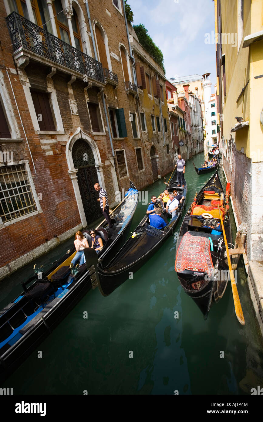 colourful narrow canal in Venice Italy Stock Photo - Alamy