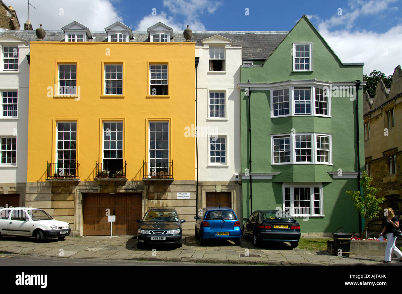 Colourful houses near Merton street Oxford England Stock Photo
