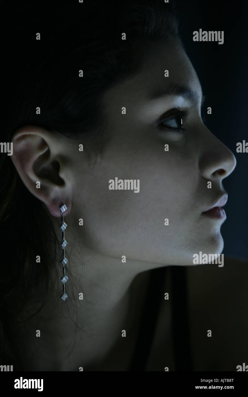Normal Female Side Profile Side profile of a young woman Stock Photo - Alamy