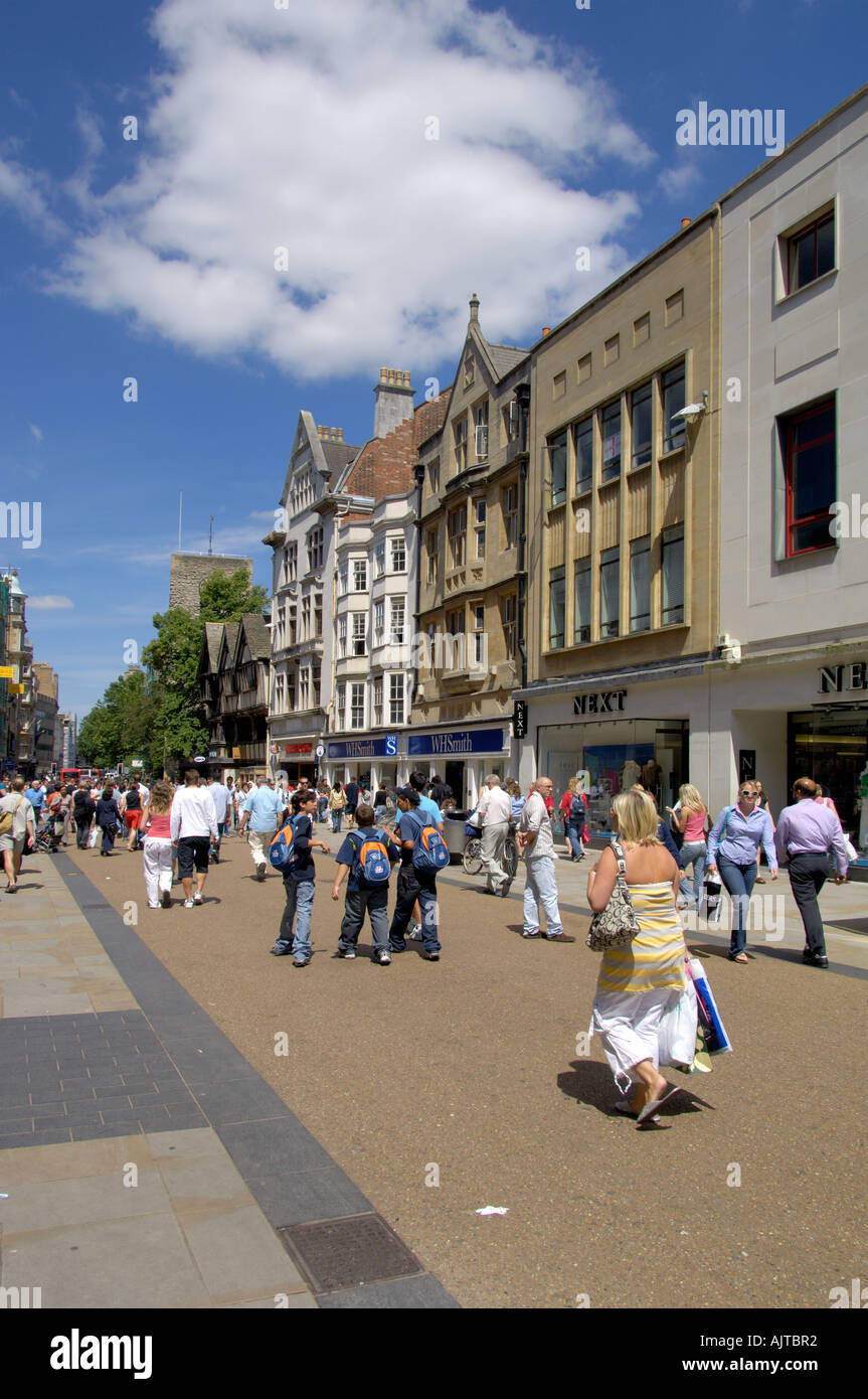 Pedestrianised Shopping street Oxford England Stock Photo