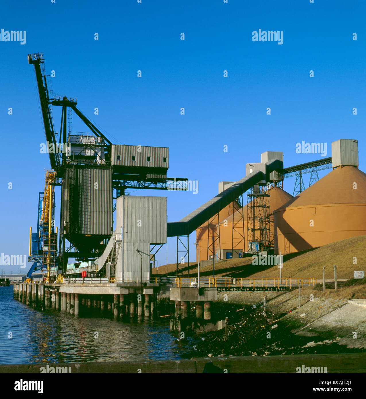 British Alcan's bauxite storage silos, Blyth Harbour, Blyth