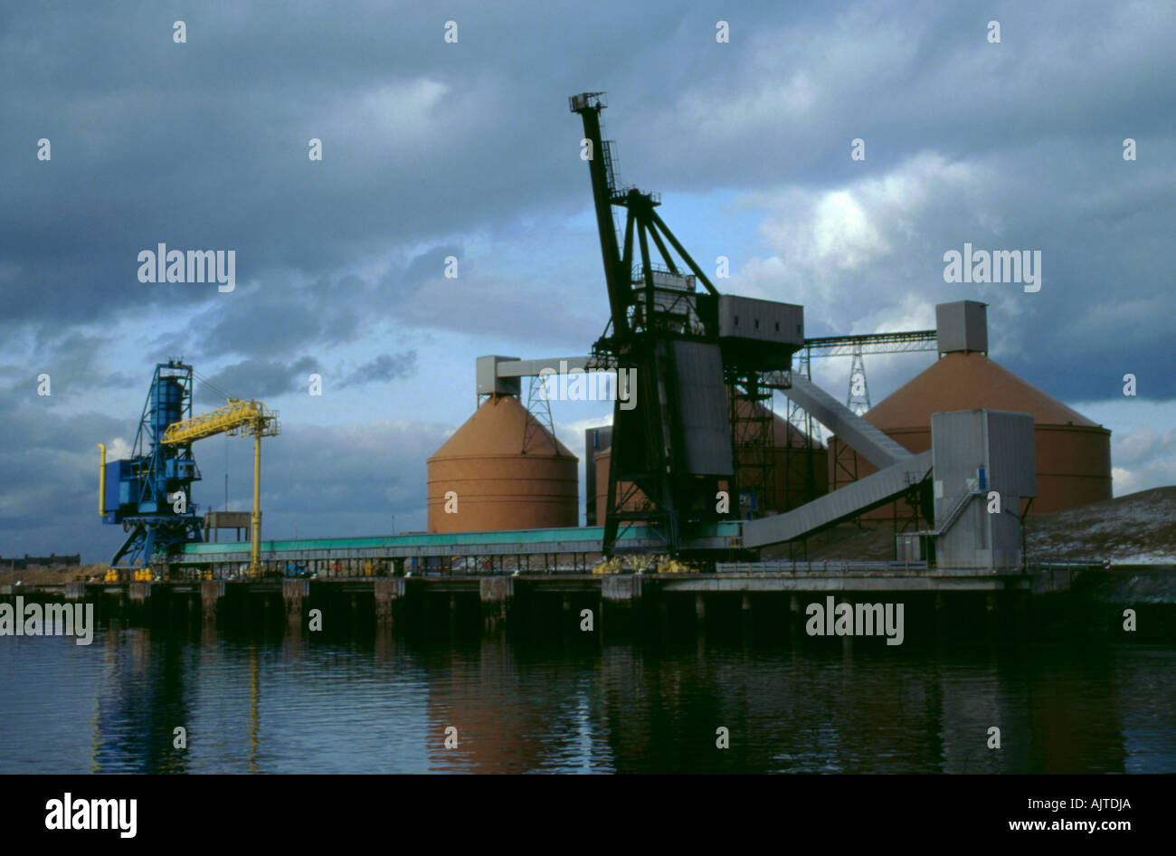 British Alcan's bauxite storage silos Blyth Harbour, Blyth