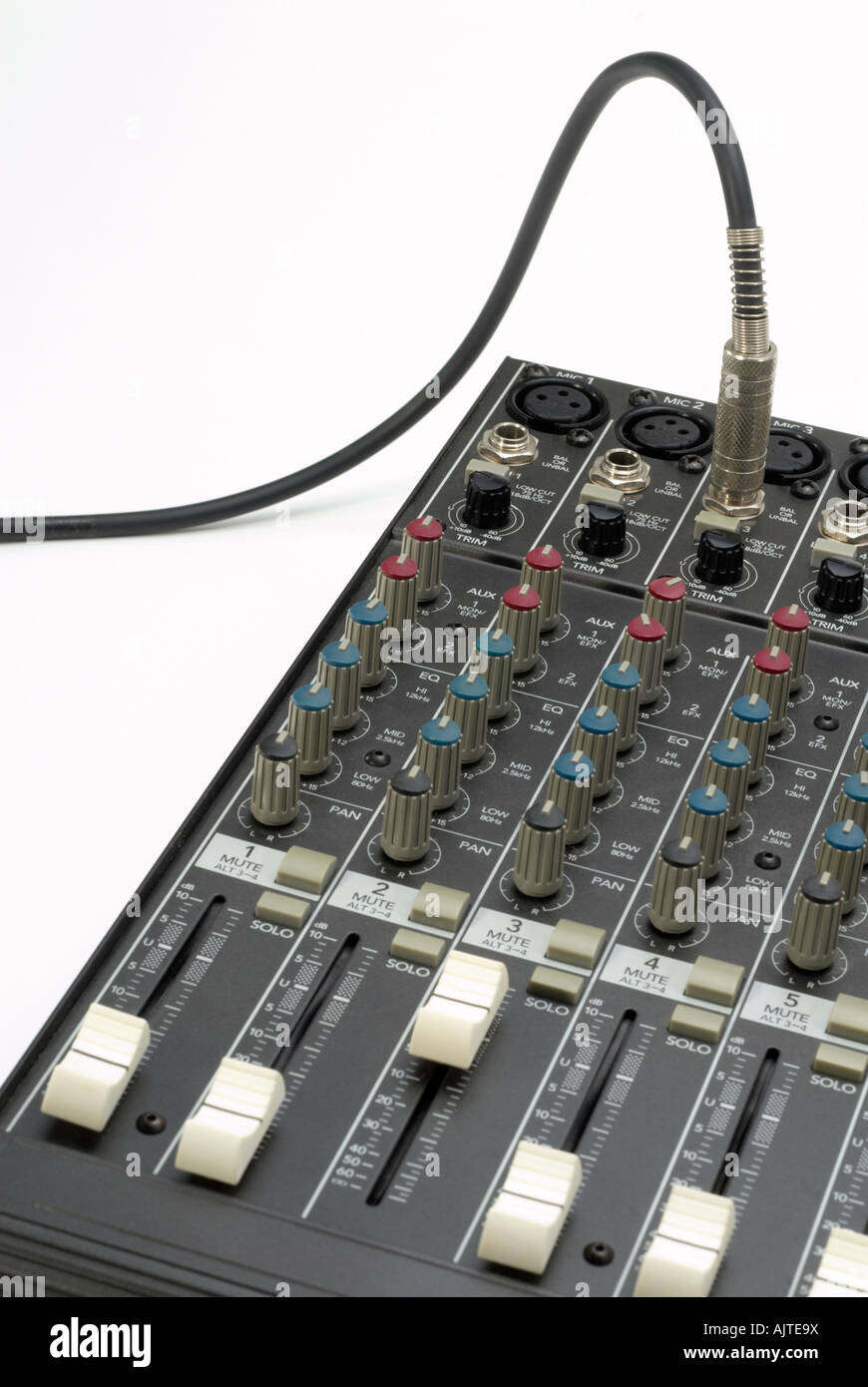 Small audio mixing desk Stock Photo Alamy