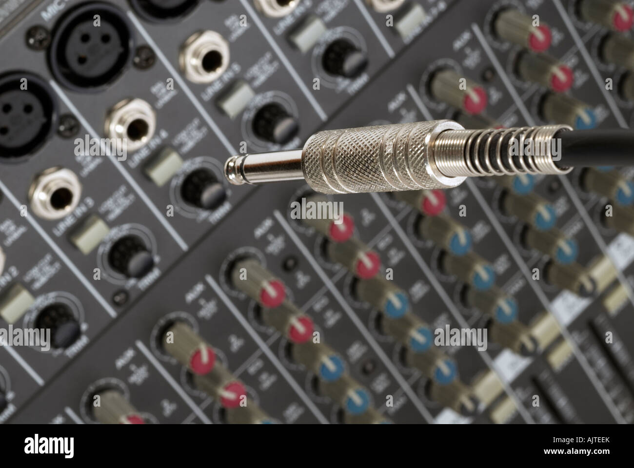 Small audio mixing desk Stock Photo