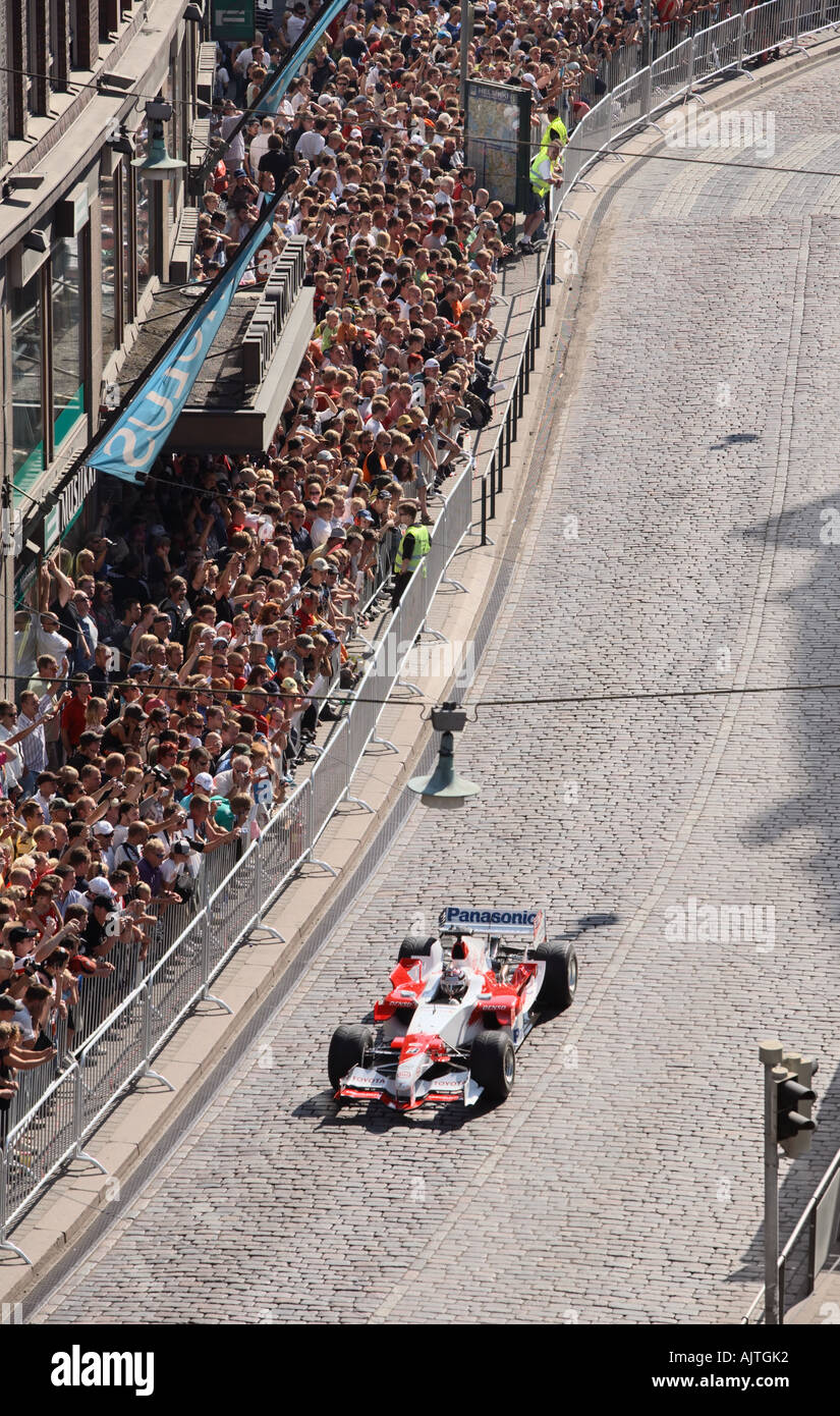 Formula 1 race car at downtown Helsinki, Finland, EU. Stock Photo