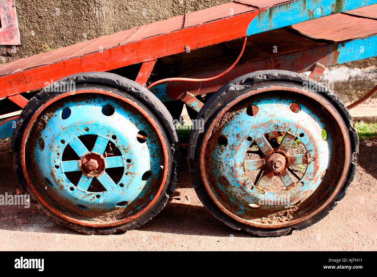 The traditional hand cart lying idle Stock Photo Alamy
