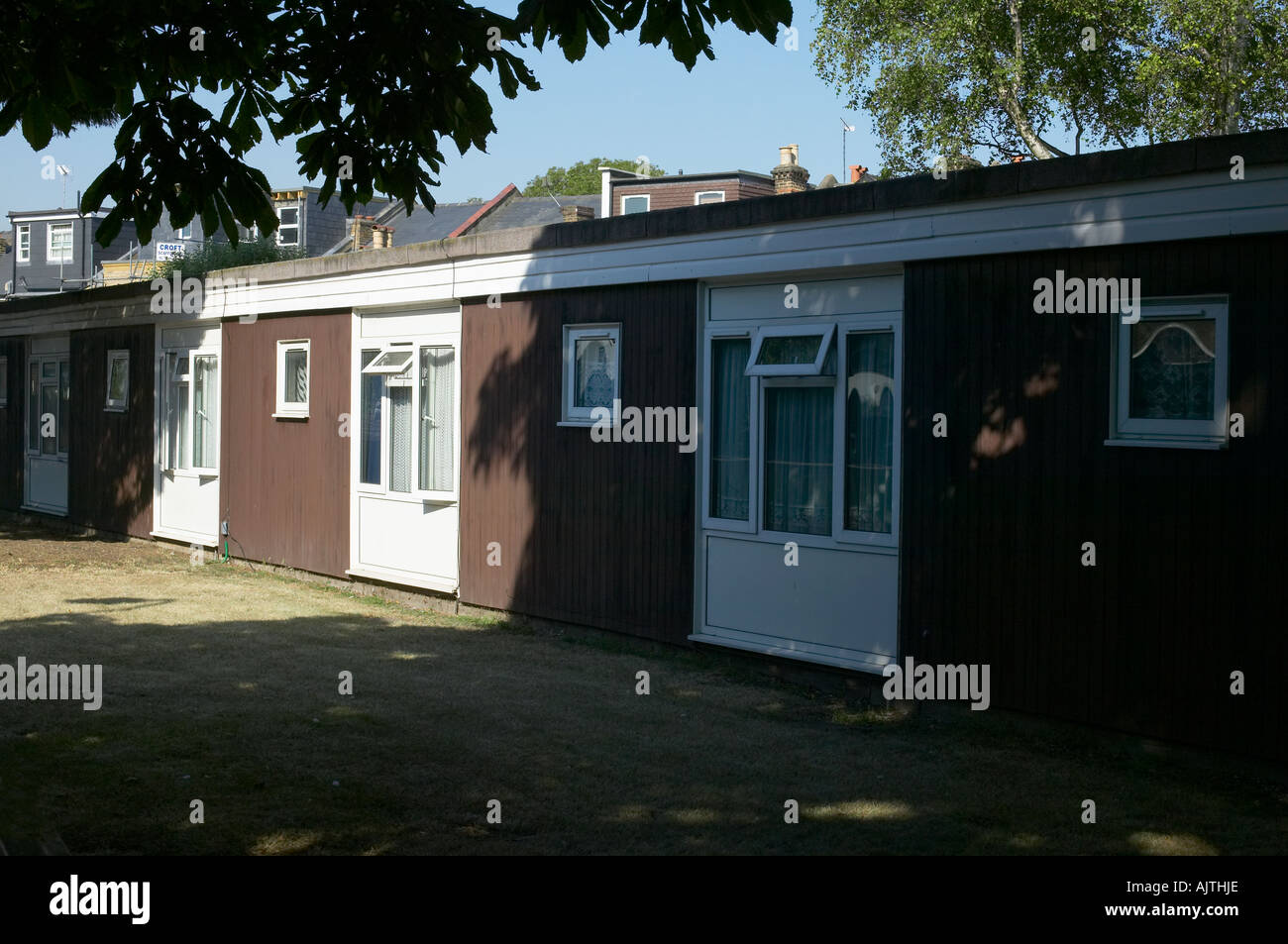 Housing, KingstonUponThames, Surrey. Small timber clad terraced housing Stock Photo Alamy