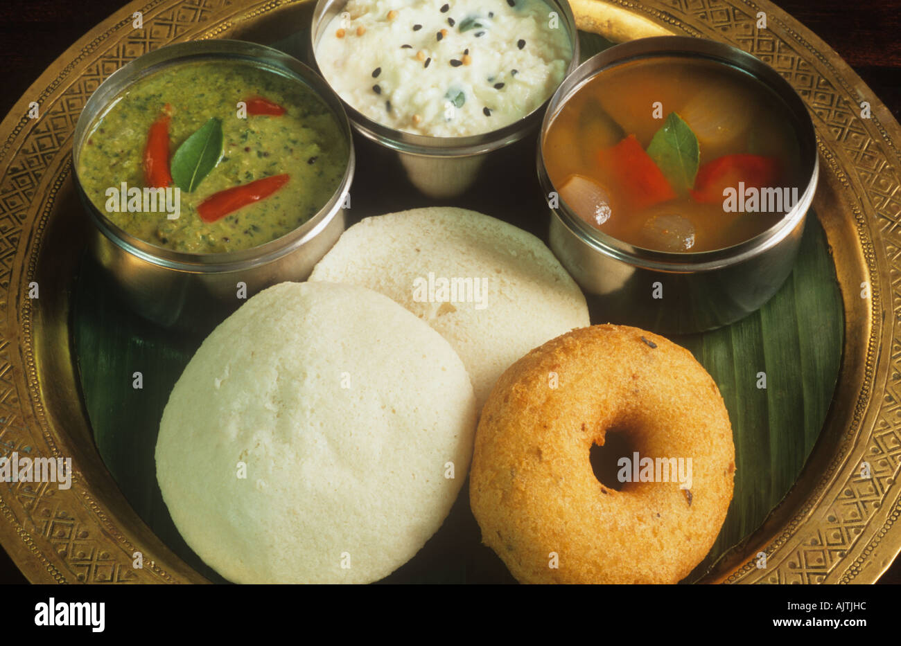 South India Breakfast or snack Idli Wada Stock Photo Alamy