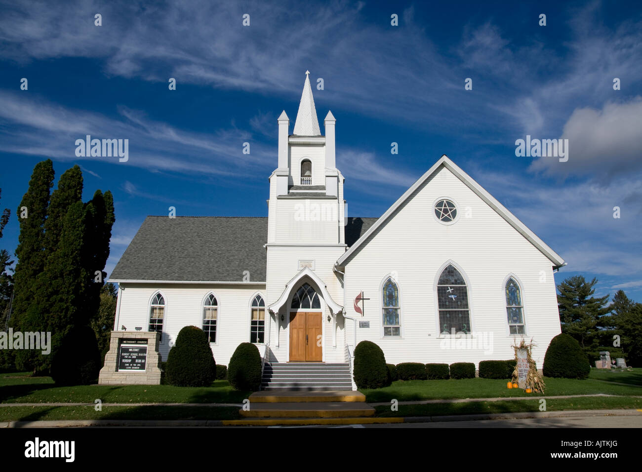 United Methodist church rural town Benton Wisconsin Stock Photo Alamy