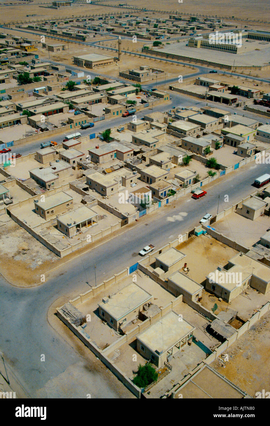 Doha Qatar Aerial View Of Residential Area Stock Photo
