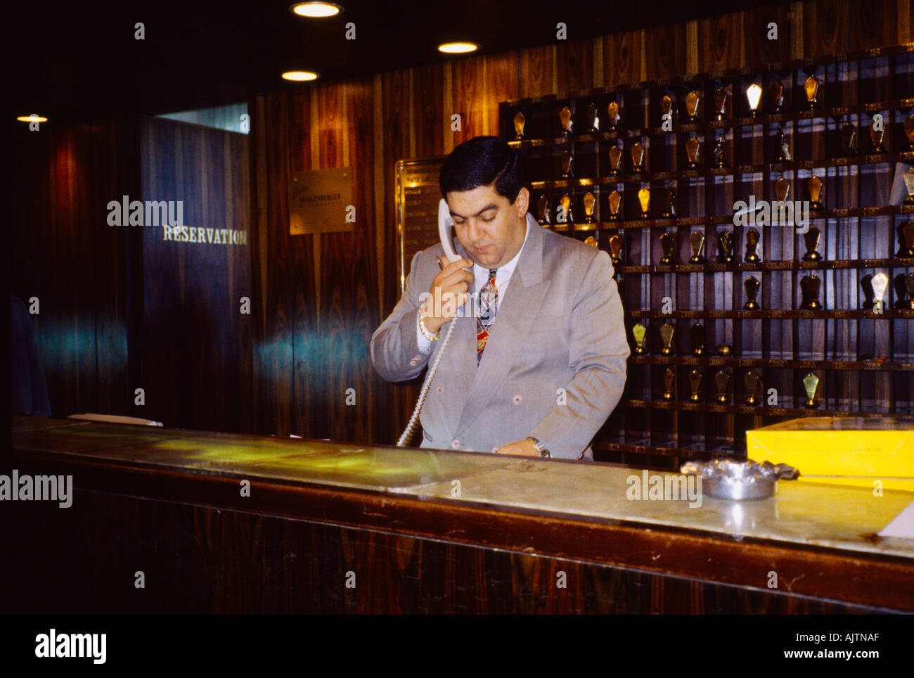 Beirut Lebanon Summerland Hotel With Reception Man On Phone Stock Photo