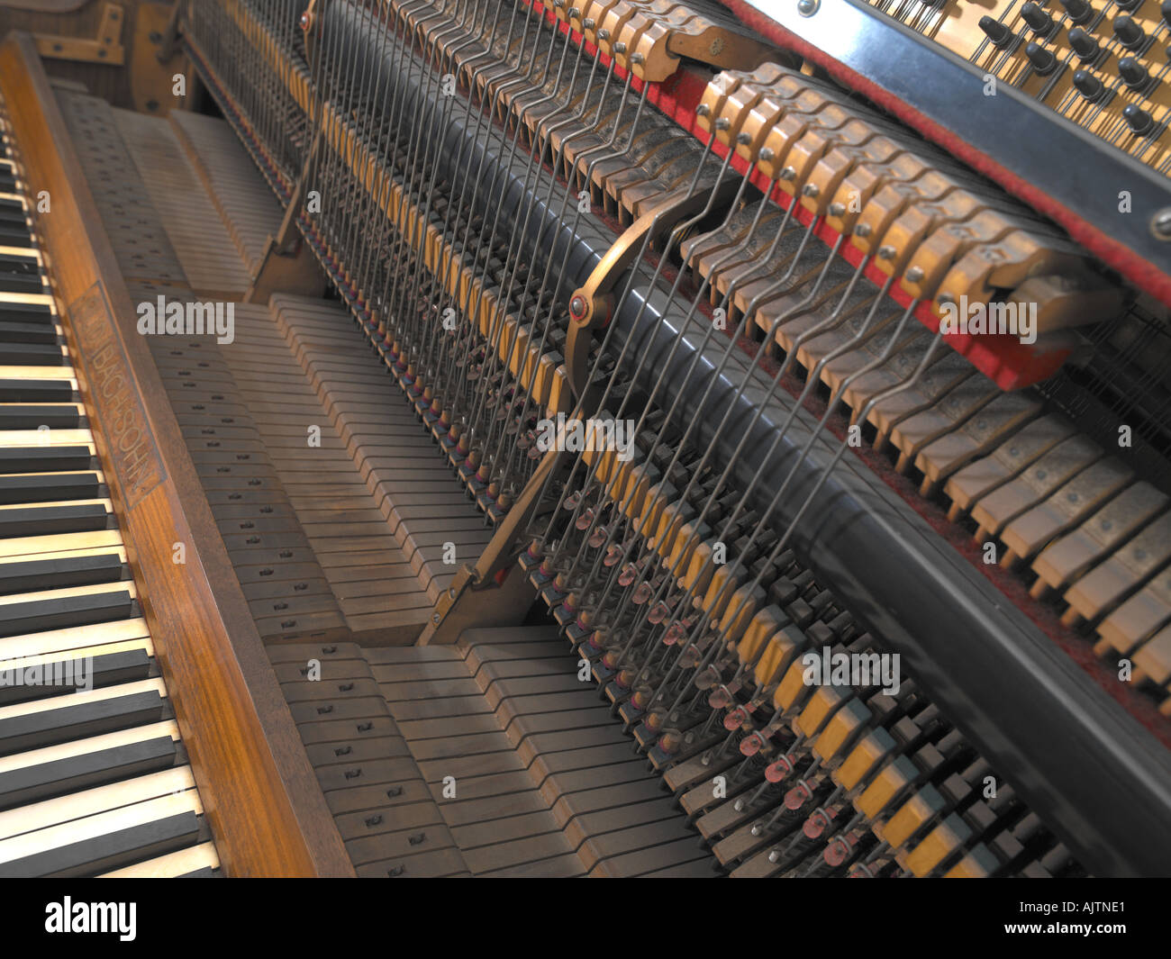 Upright Piano Dampers Keys Stock Photo Alamy