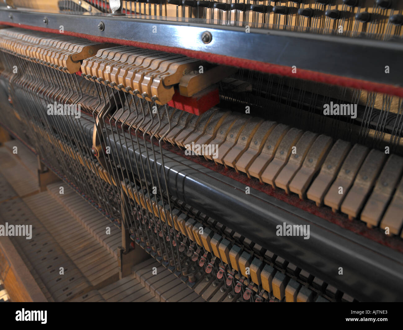 Upright Piano Dampers Keys Stock Photo Alamy