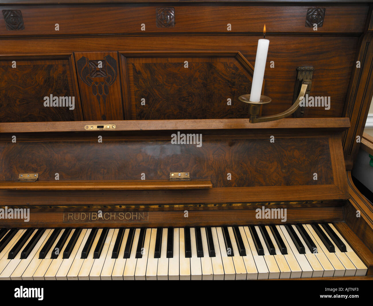 Upright Piano Keys Stock Photo Alamy