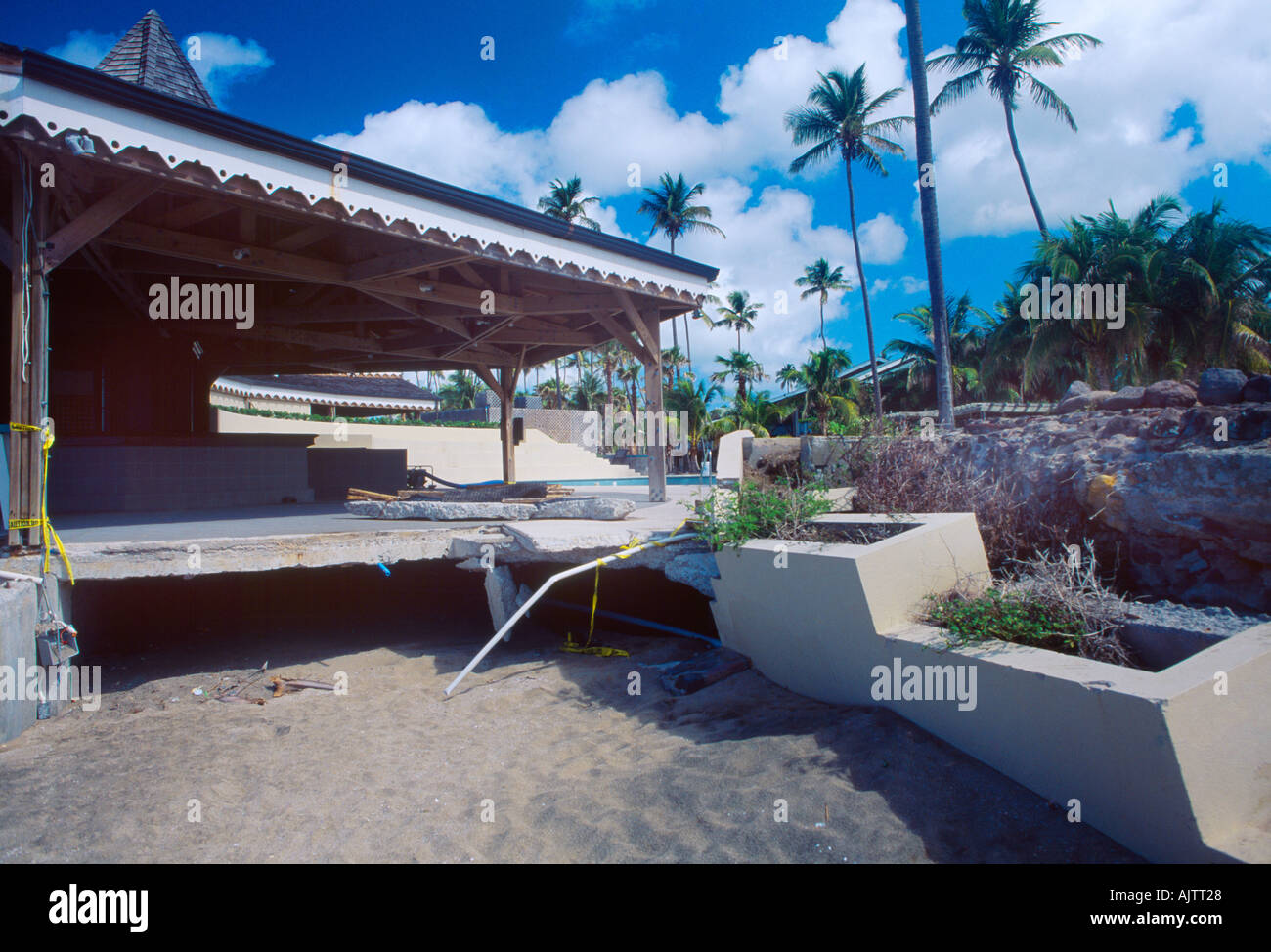 Nevis St Kitts Pinney s Beach Hurricane Damage Stock Photo - Alamy