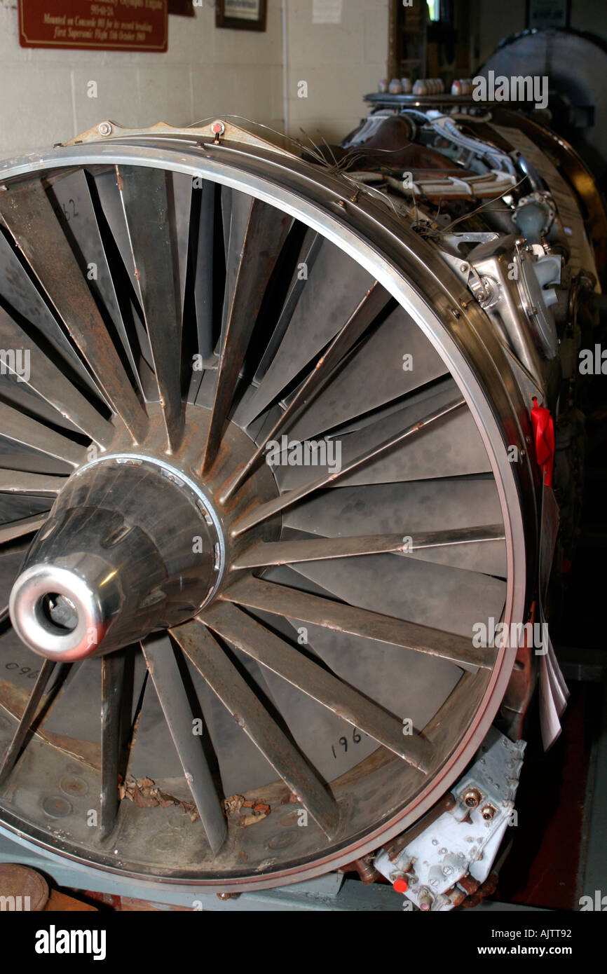 Concorde Jet Engine in a Museum at Downham Market East Anglia UK Stock Photo