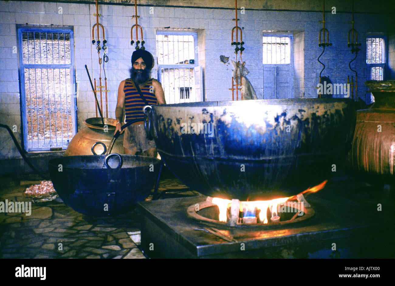 Amritsar India Golden Temple Cooking Pot In Kitchen for Langar Stock