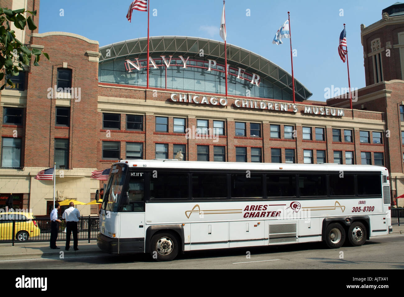 Chicago Illinois USA charter bus coach at Childrens Museum Stock Photo