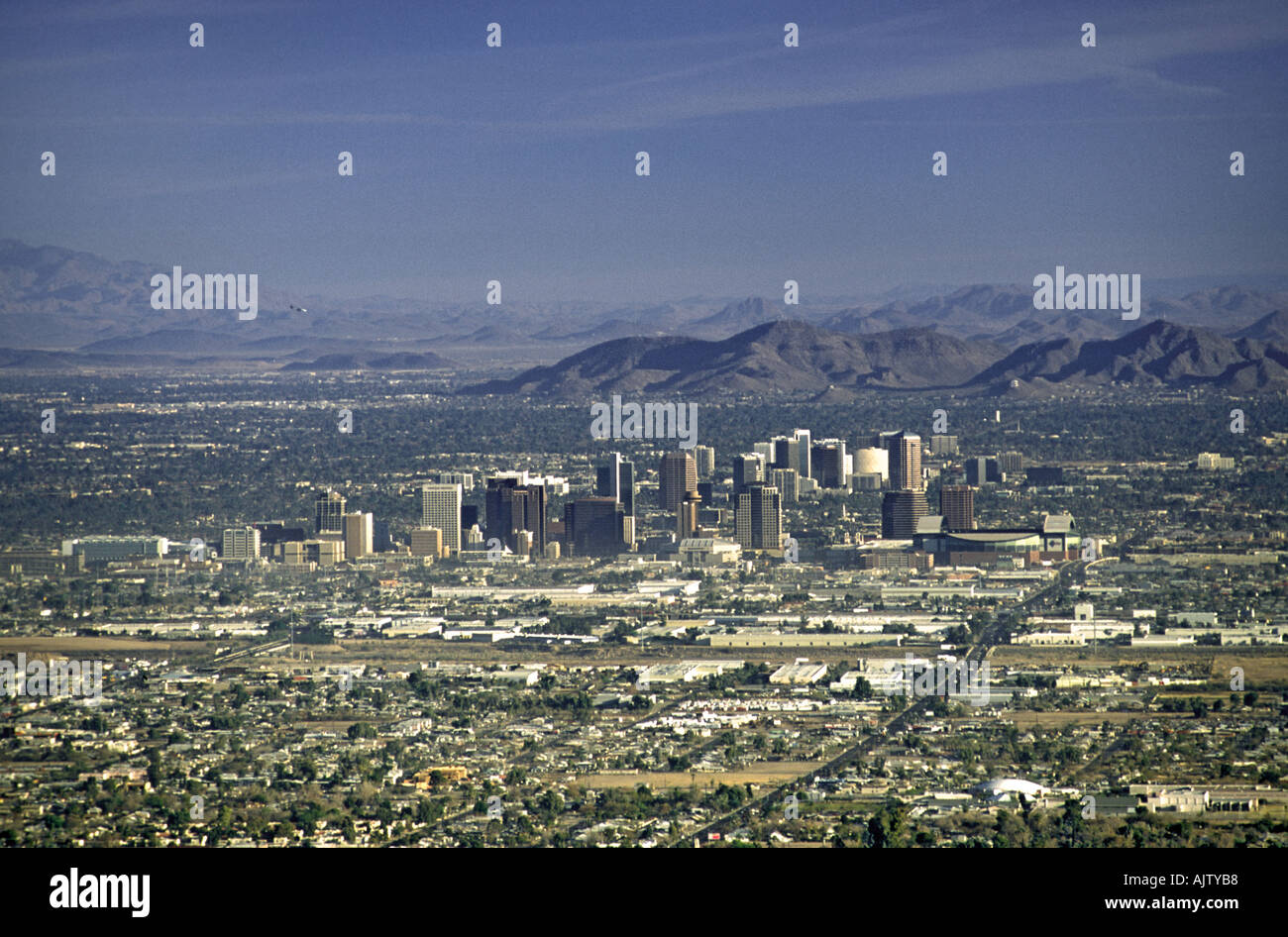 View of Phoenix from Dobbins Lookout at South Mountain Park, Phoenix, Arizona, USA Stock Photo
