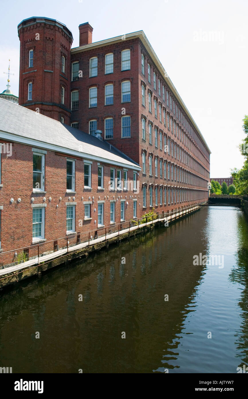 Boott Cotton Mills Museum on Eastern Canal Lowell Massachusetts Stock Photo