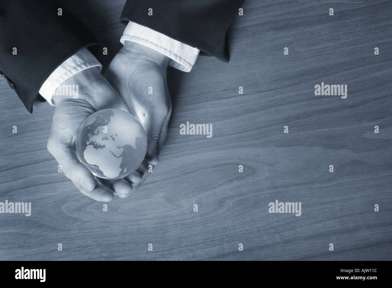 World in his hands Stock Photo - Alamy
