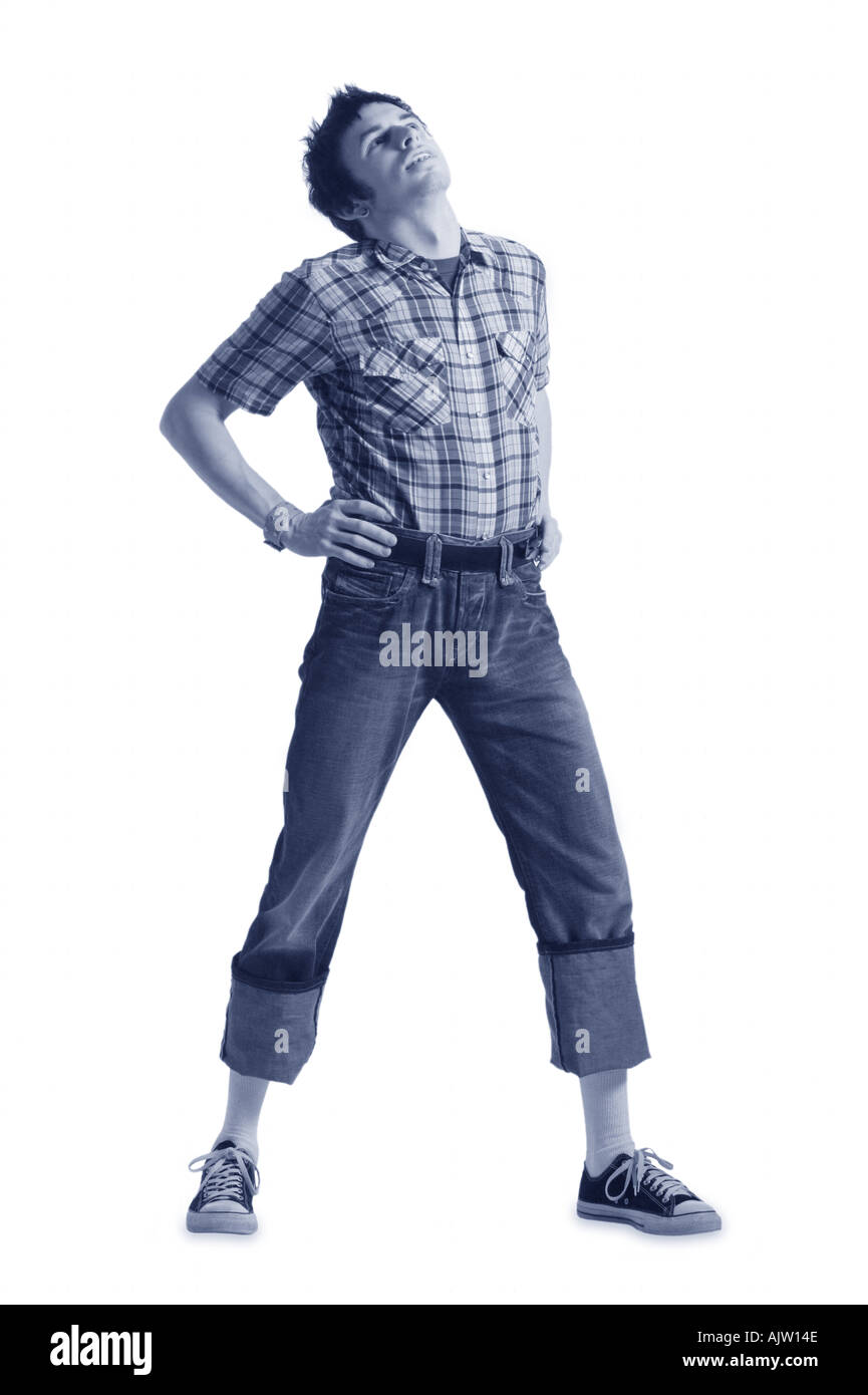 Man dressed for a barn dance Stock Photo