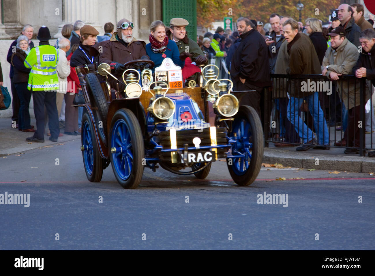 Prince Michael of Kent and daughter Lady Gabriella Windsor leaving Hyde Park on the 2007 London to Brighton Veteran Car Rally Stock Photo