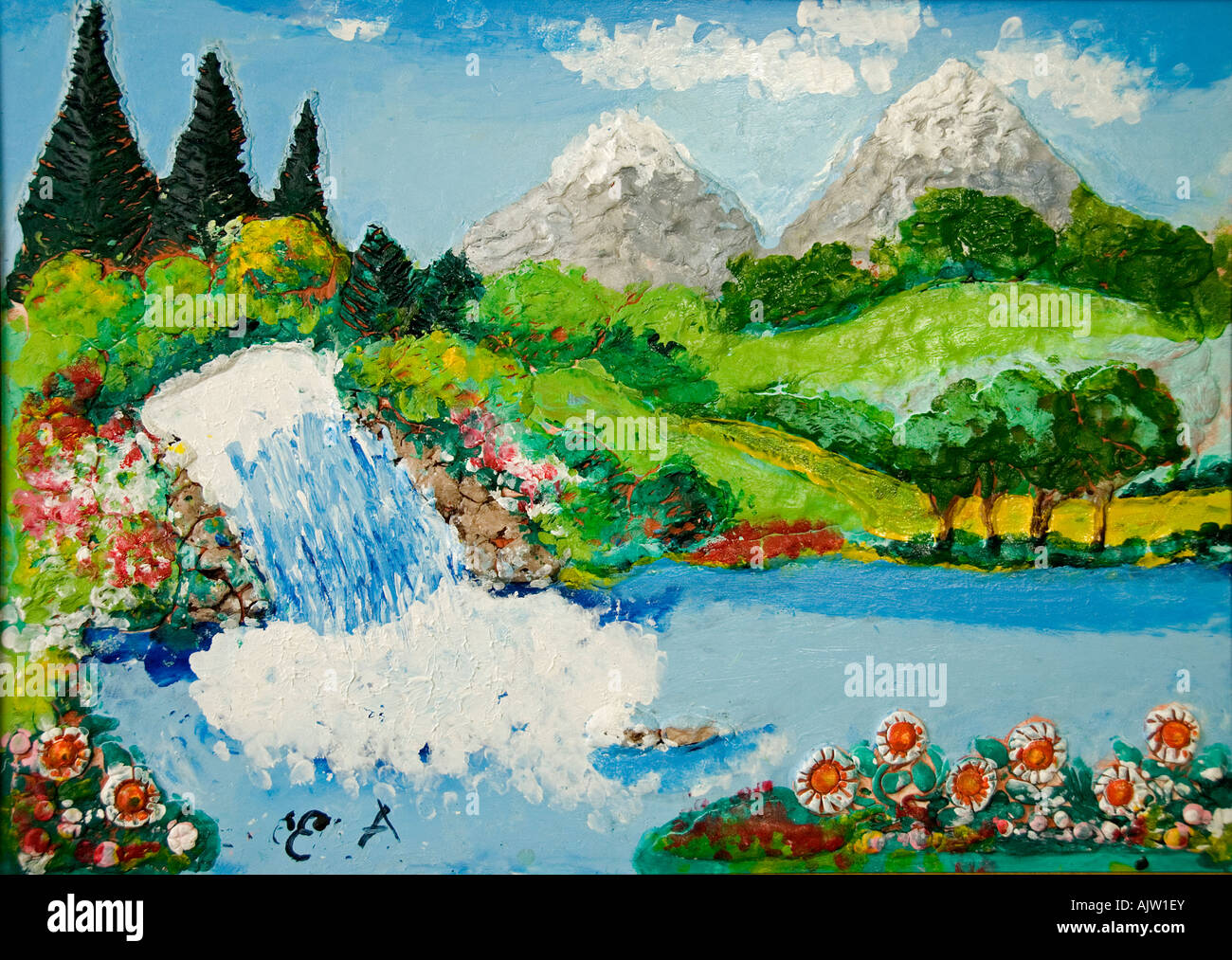 Art of blind painter Esref Armagan Stock Photo Alamy