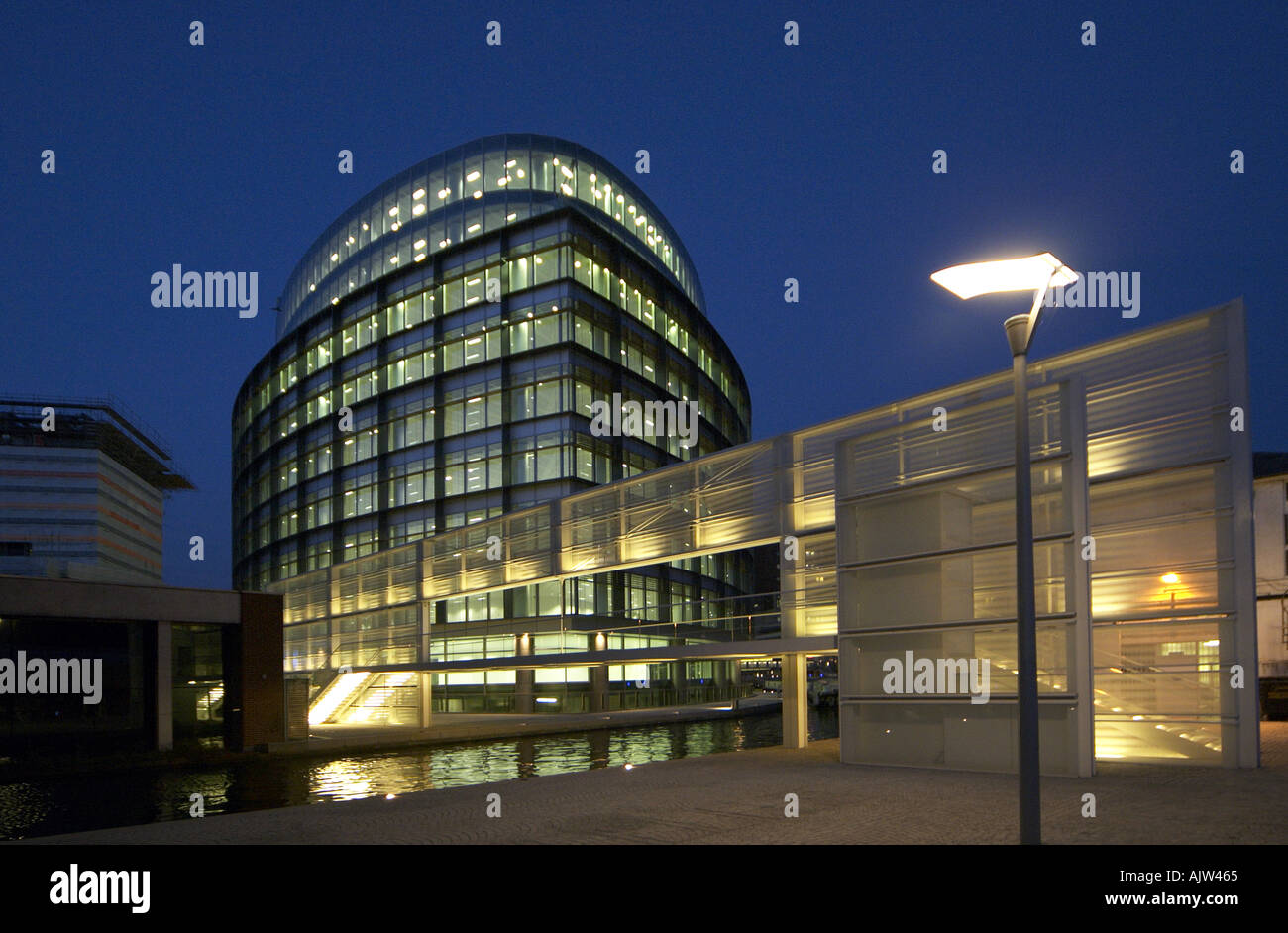 The Point Paddington Basin at night Terry Farrell Co London England ...