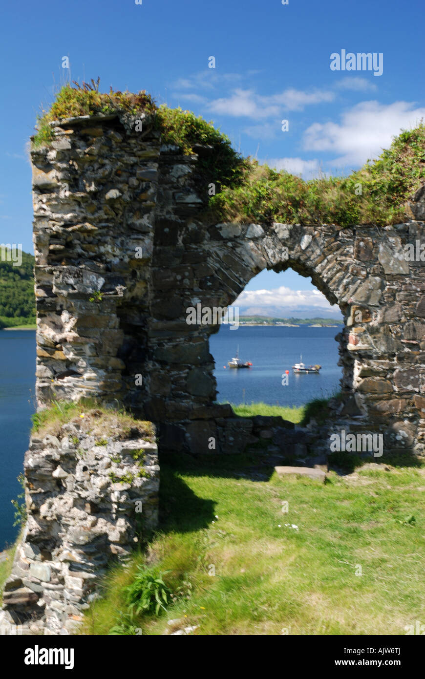 ruins of Strome castle at Stromore Loch Carron Atlantic Coast NW Highland Scotland Stock Photo