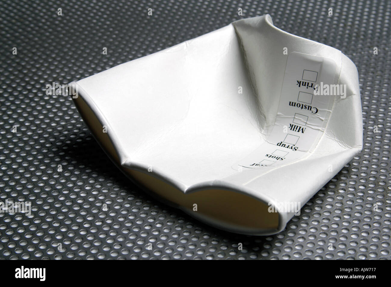 crushed white paper cup Stock Photo - Alamy