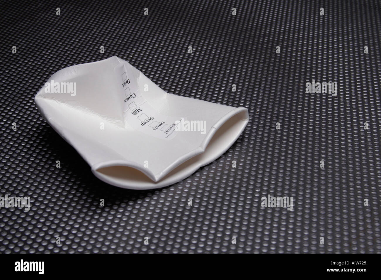 crushed white paper cup Stock Photo Alamy