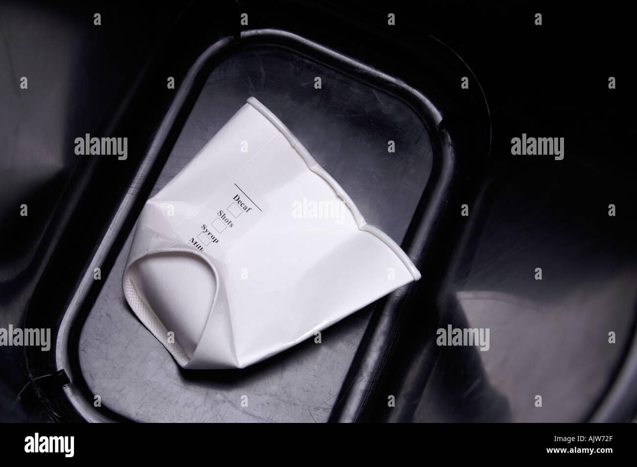 crushed white paper cup Stock Photo - Alamy