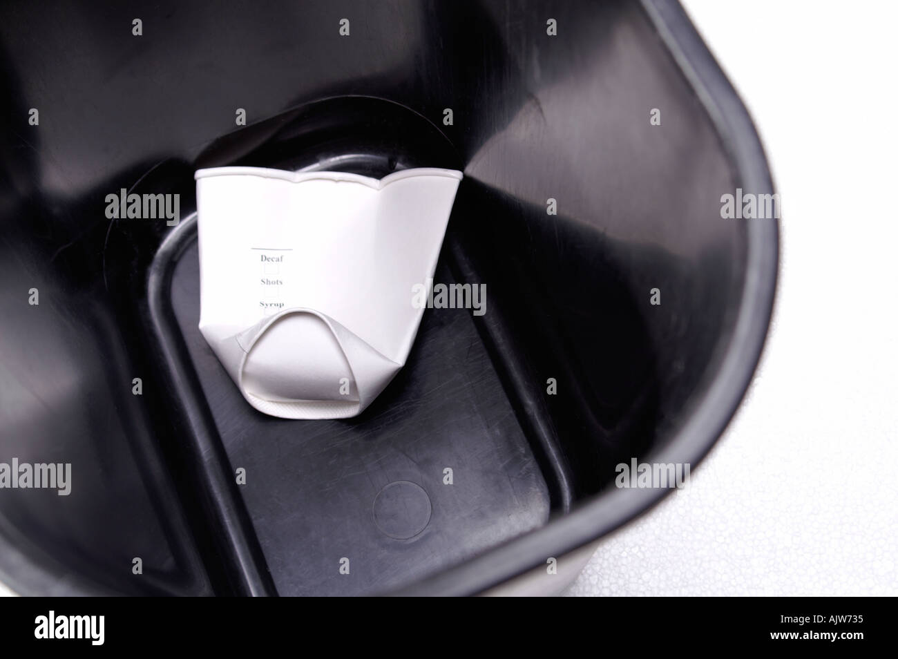 crushed white paper cup Stock Photo Alamy