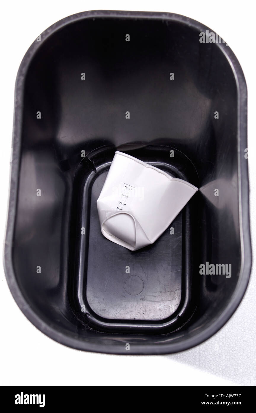 crushed white paper cup Stock Photo Alamy