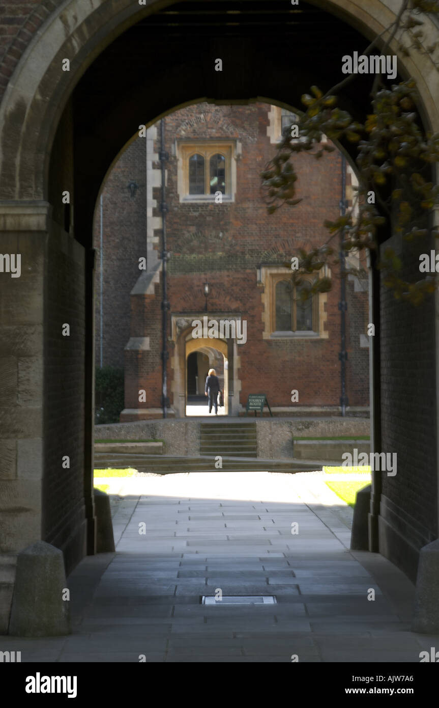 Students conversing St john s College Cambridge England 2004 Stock Photo