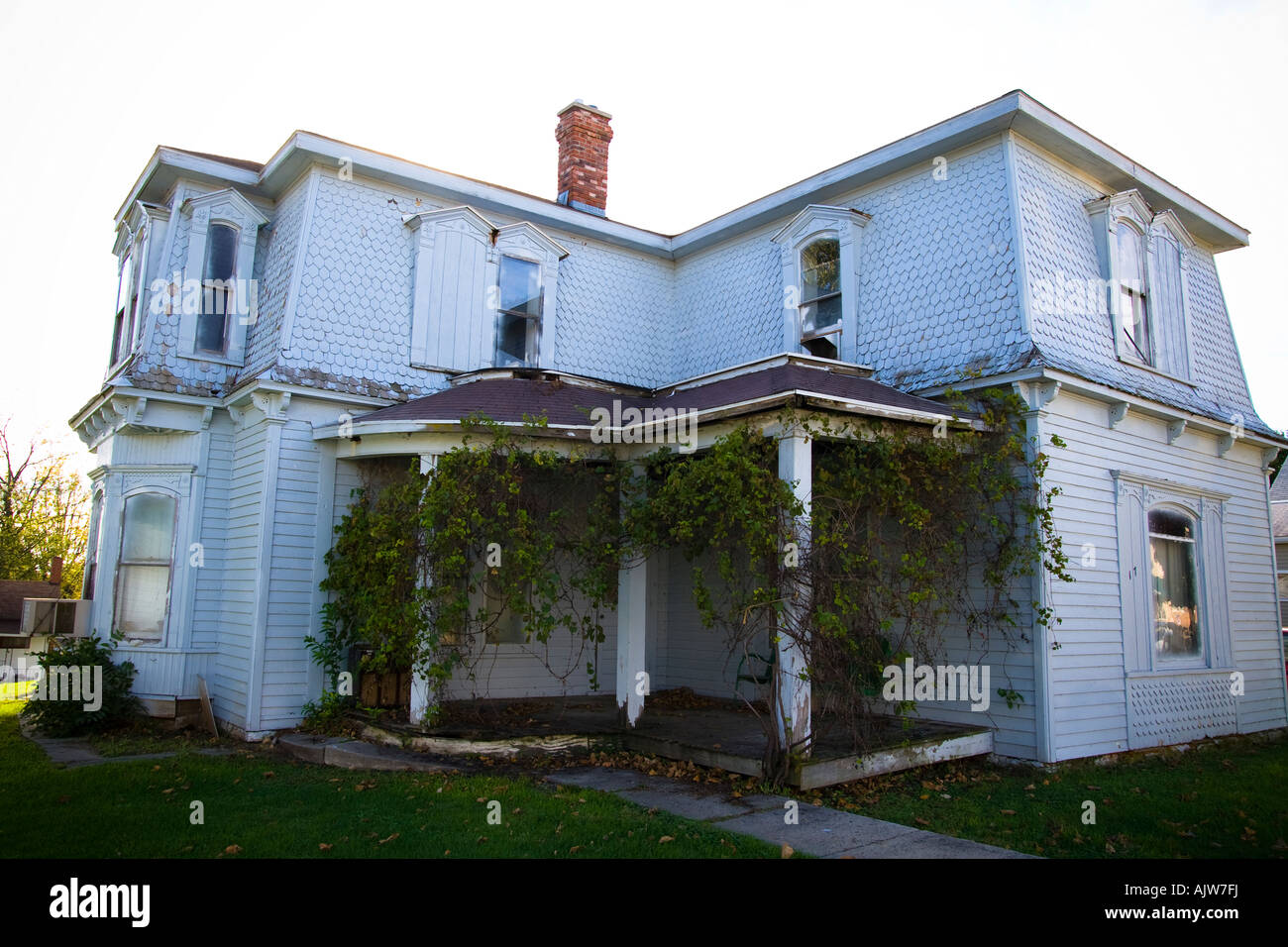 Old house in Benton Wisconsin Stock Photo