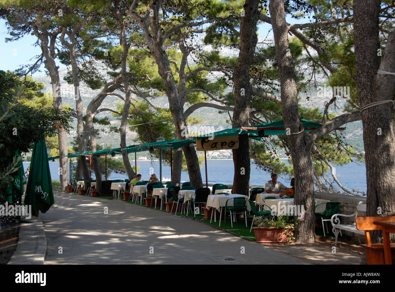 Esplanade Korcula Town Korcula Island Dalmatia Croatia Stock Photo