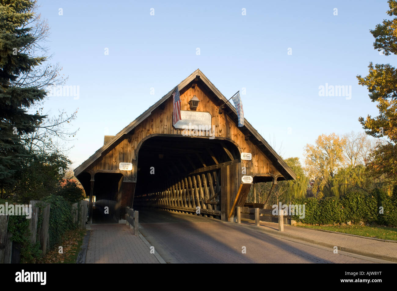 Zehnders Holz Brucke covered bridge in Frankenmuth Michigan USA Stock ...